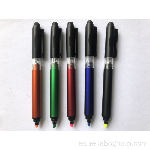 Bolígrafo de plástico promocional personalizado de doble plomo Stylus